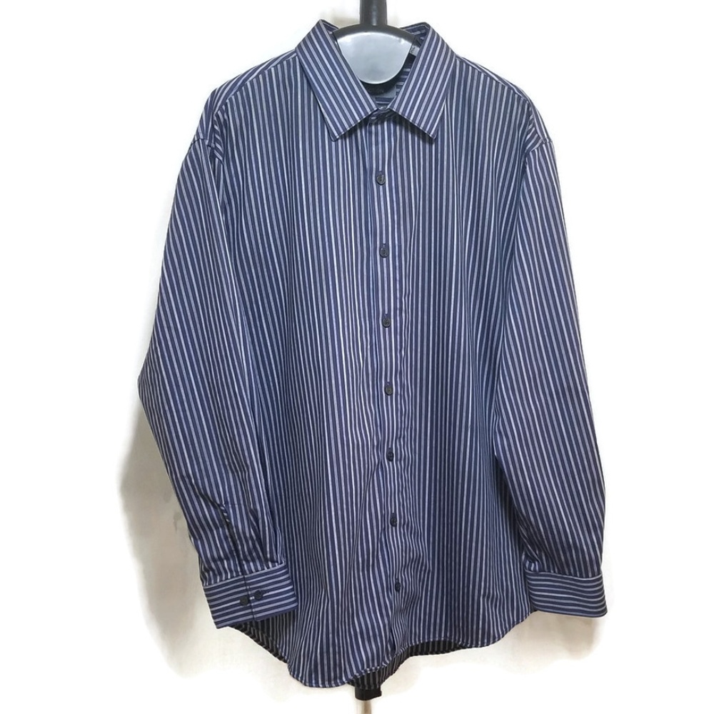 Kenneth Cole Reaction Slim Fit Blue Stripe Shirt